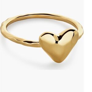 Monica Vinader Gold Heart Stacking Ring (4.5)